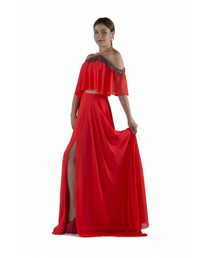 red spanish style dress