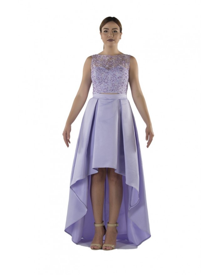 robe dentelle courte devant longue derriere