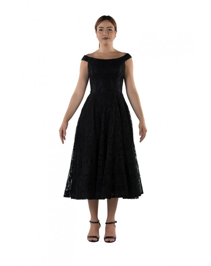robe noire mi longue